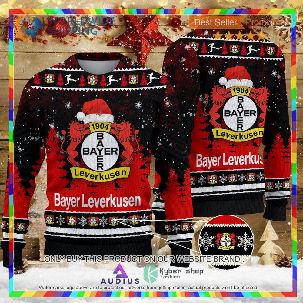 bayer 04 leverkusen black ugly christmas sweater 1 85175
