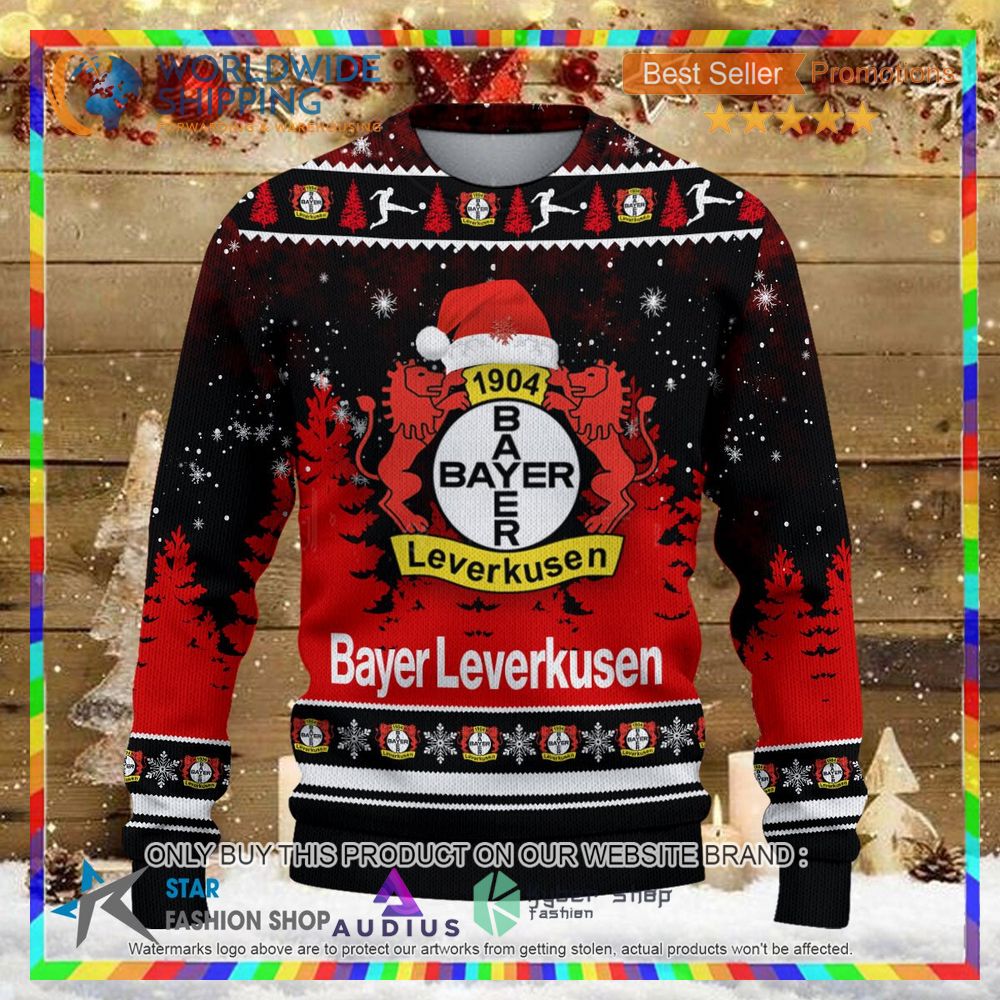 bayer 04 leverkusen black ugly christmas sweater 2 70343