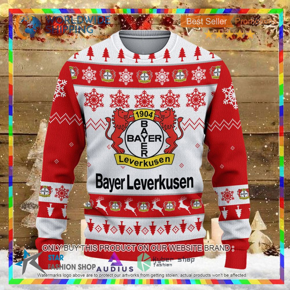 bayer 04 leverkusen white ugly christmas sweater 2 98083