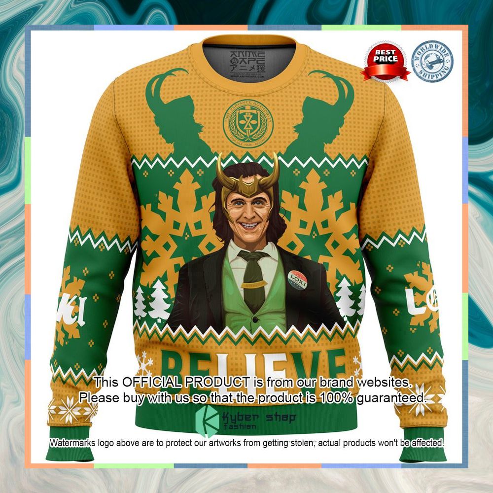 Believe Loki Marvel Christmas Sweater 6 Believe Loki Marvel Christmas Sweater word1