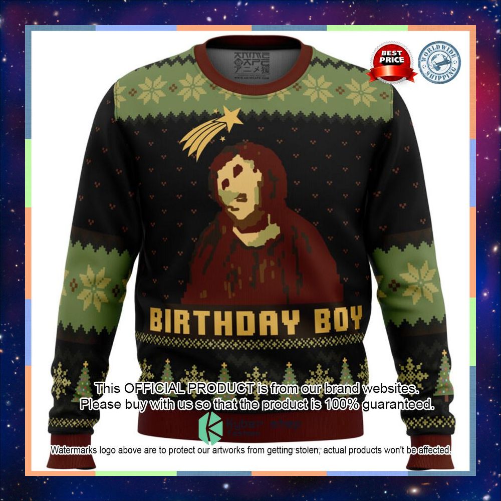 Birthday Boy The Ruined Fresco Of Jesus Sweater Christmas 5