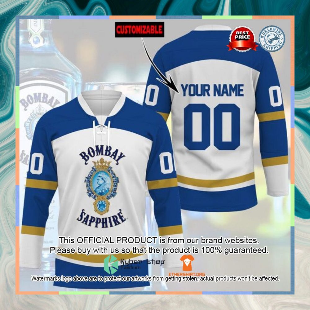Bombay Sapphire Custom Name Hockey Jersey 3 Bombay Sapphire Custom Name Hockey Jersey word1