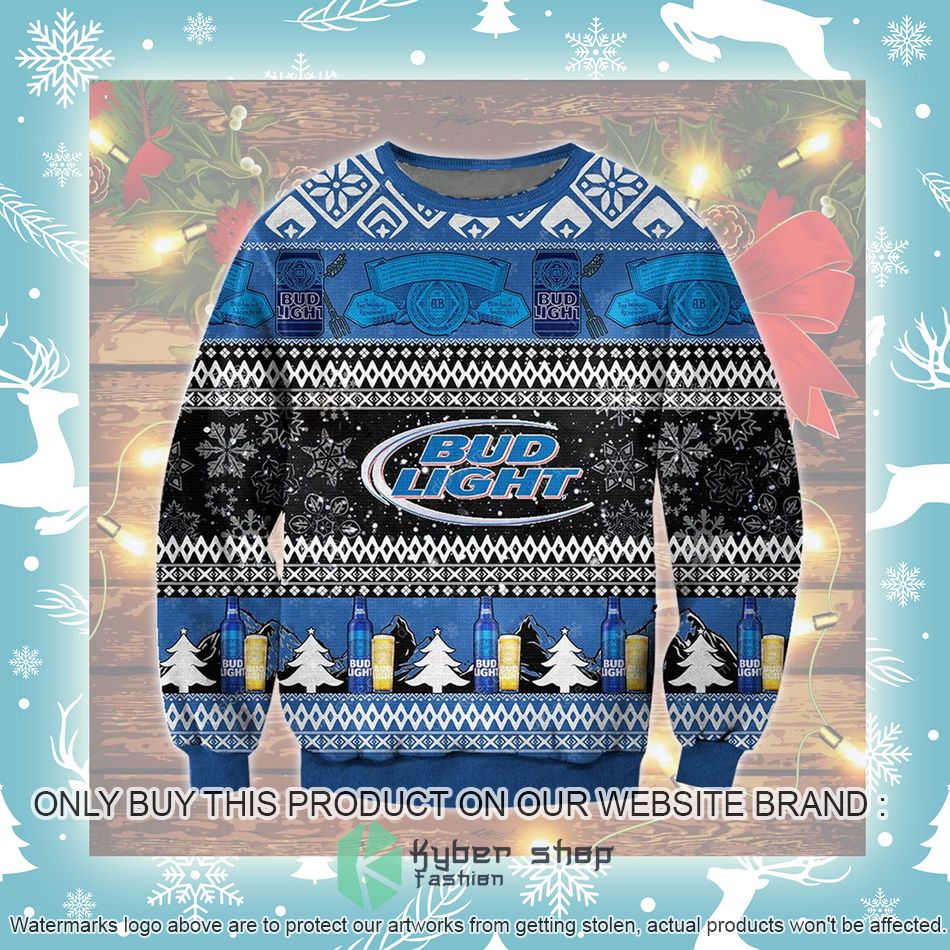 Bud Light black blue Ugly Christmas Sweater 3 bud light black blue ugly christmas sweater 3 68548