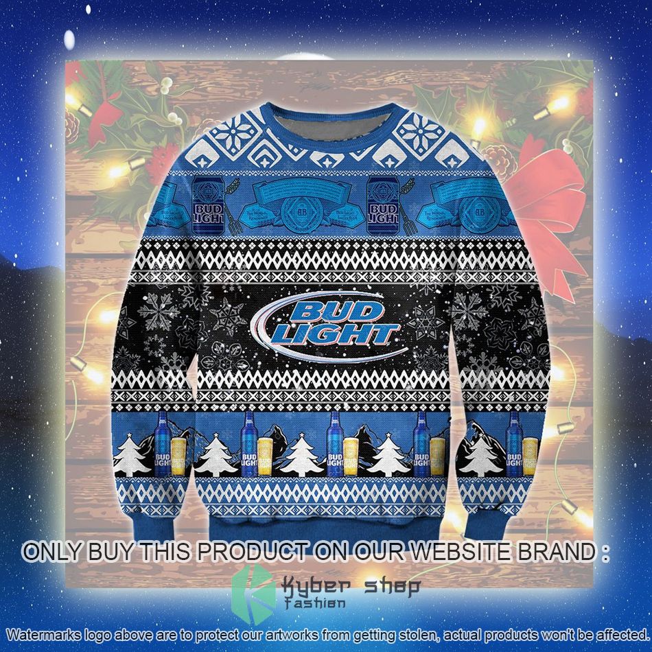 Bud Light black blue Ugly Christmas Sweater 4 bud light black blue ugly christmas sweater 4 27650