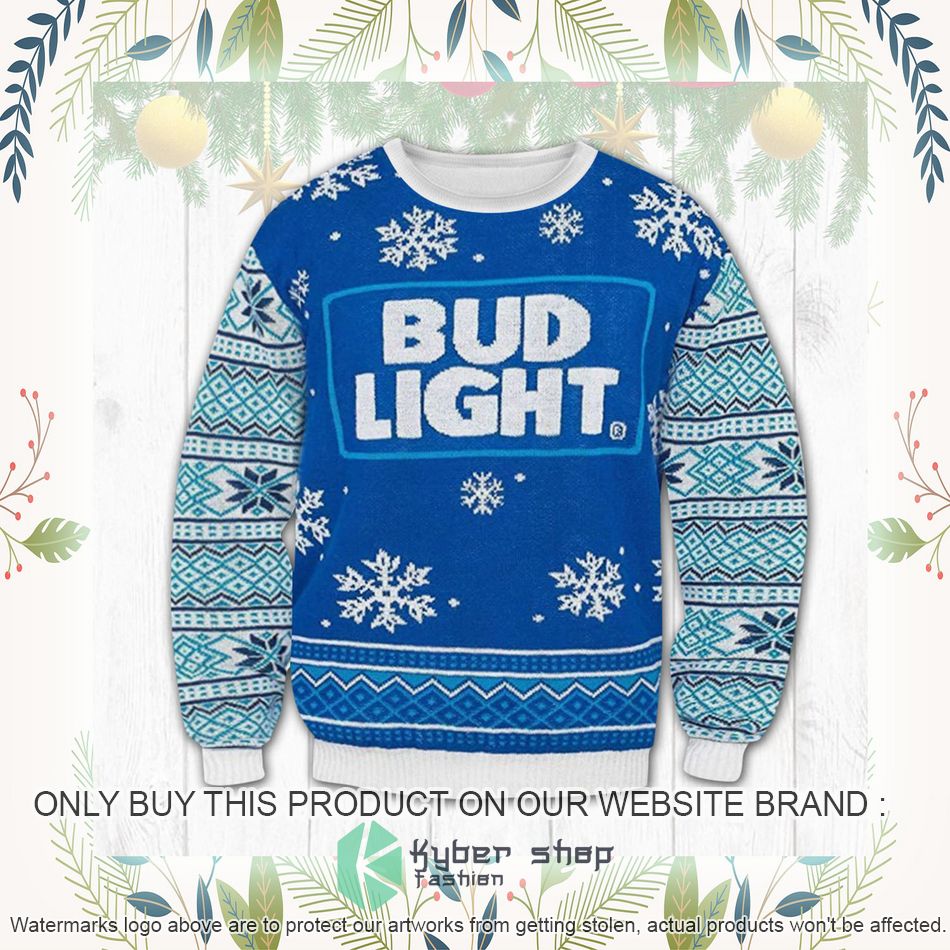 bud light blue ugly christmas sweater 1 1186