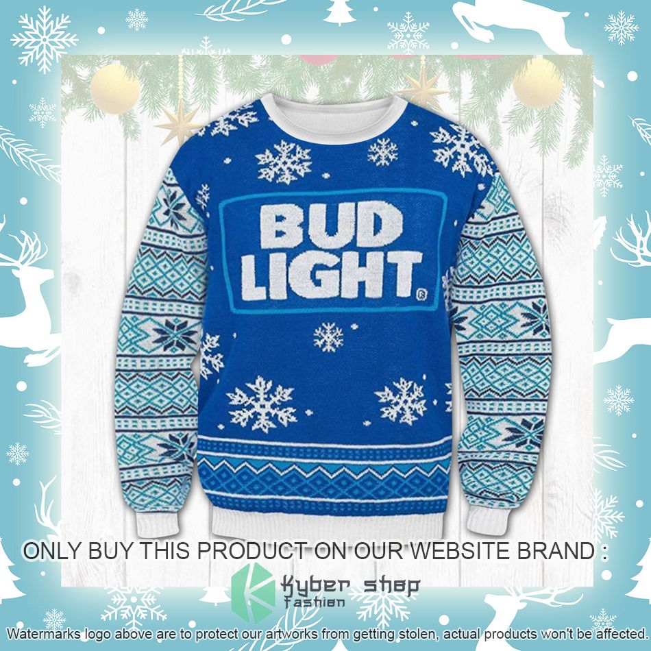 Bud Light blue Ugly Christmas Sweater 3 bud light blue ugly christmas sweater 3 69354