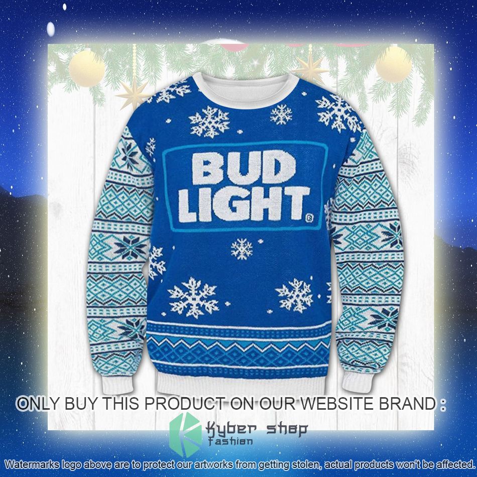 Bud Light blue Ugly Christmas Sweater 4 bud light blue ugly christmas sweater 4 14047