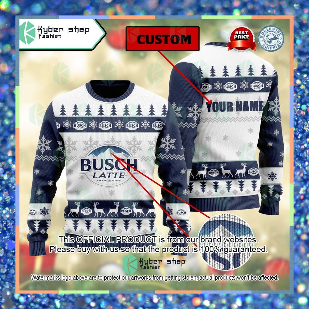 Busch Latte Custom Name ugly Sweater 6 Busch Latte Custom Name ugly Sweater word2