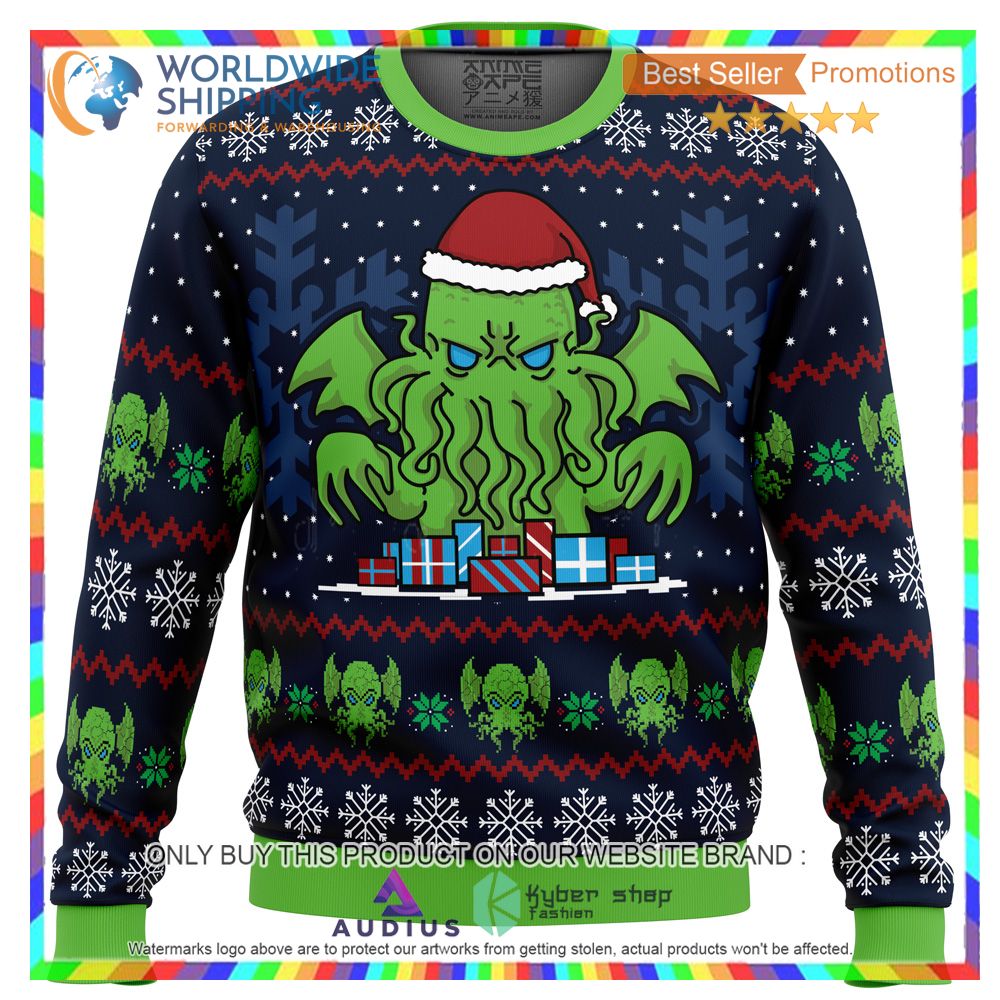 call of christmas cthulhu ugly christmas sweater 1 1890