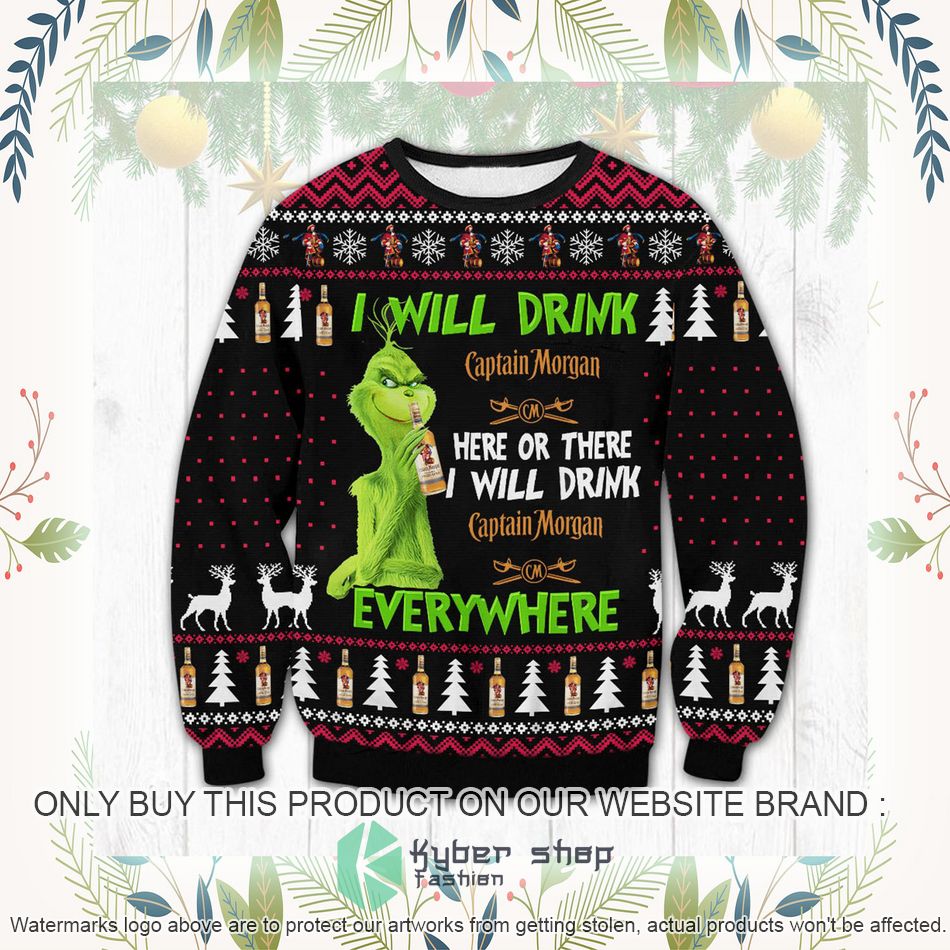captain morgan grinch ugly christmas sweater 1 83262