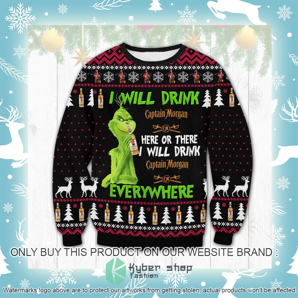 Captain Morgan Grinch Ugly Christmas Sweater 3 captain morgan grinch ugly christmas sweater 3 73697