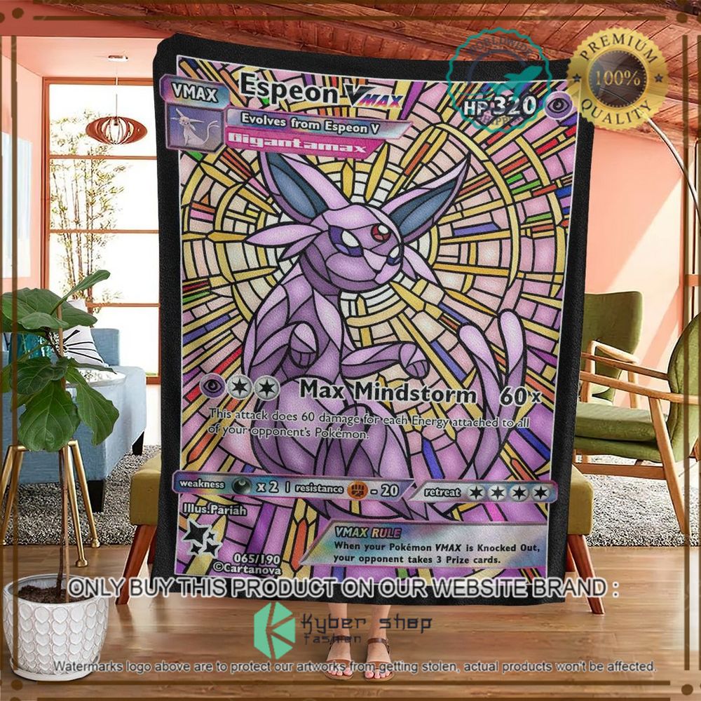 card espeon hybrid vmax proxy stain glass custom pokemon soft blanket 2 9944