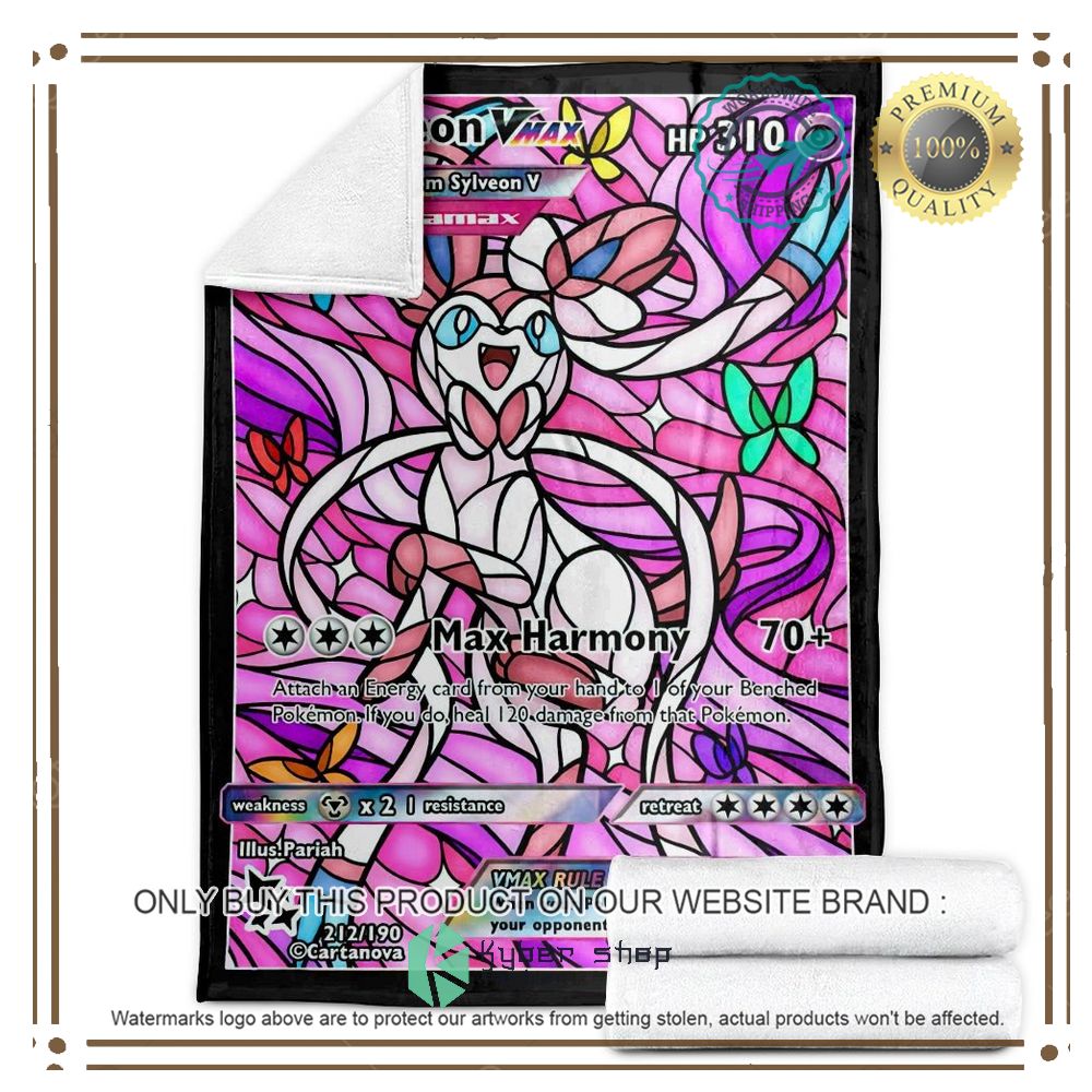 Card Sylveon Hybrid Vmax Stain Glass Anime Pokemon Blanket 3 card sylveon hybrid vmax stain glass anime pokemon blanket 3 96167