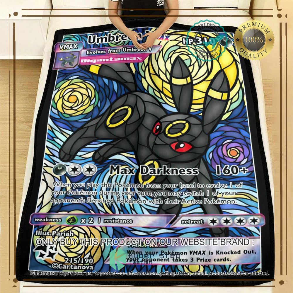 Card Umbreon Van Gogh Hybrid Stain Glass Anime Pokemon Blanket 3 card umbreon van gogh hybrid stain glass anime pokemon blanket 3 60363