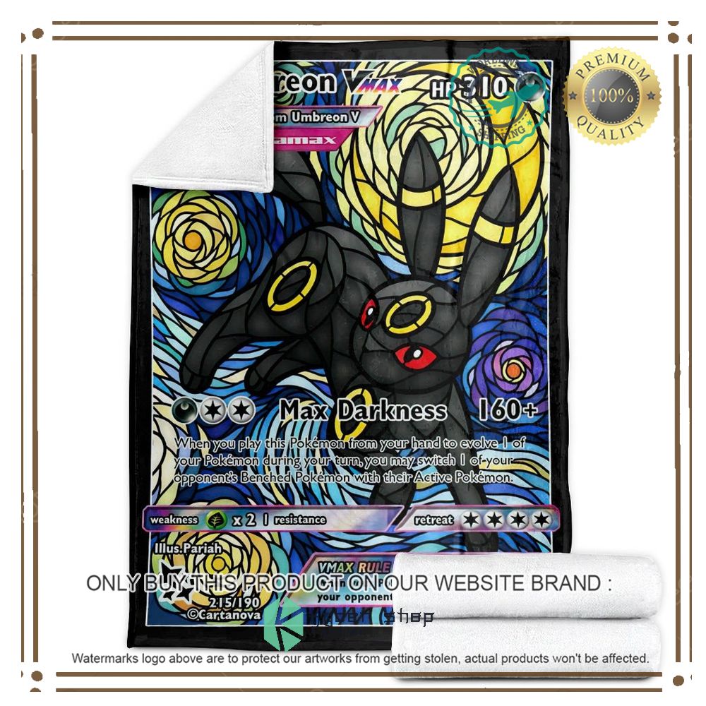 Card Umbreon Van Gogh Hybrid Stain Glass Anime Pokemon Blanket 4 card umbreon van gogh hybrid stain glass anime pokemon blanket 4 74979