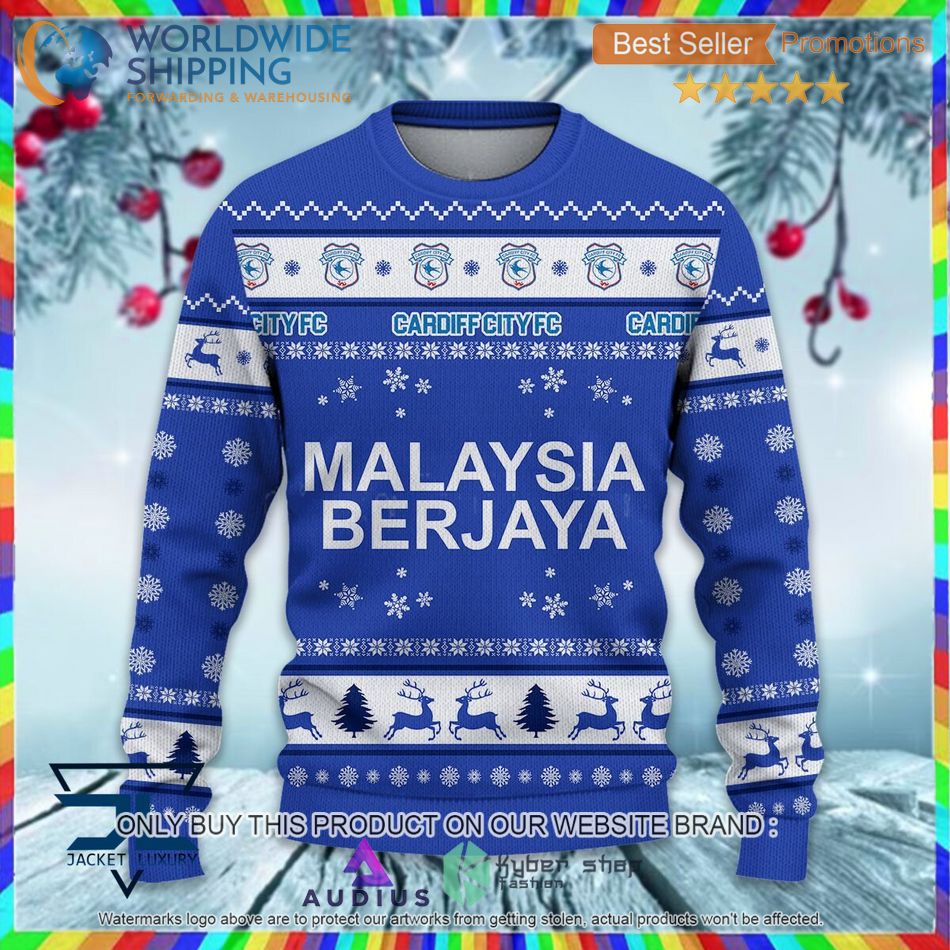 cardiff city f c efl ugly christmas sweater 2 67193