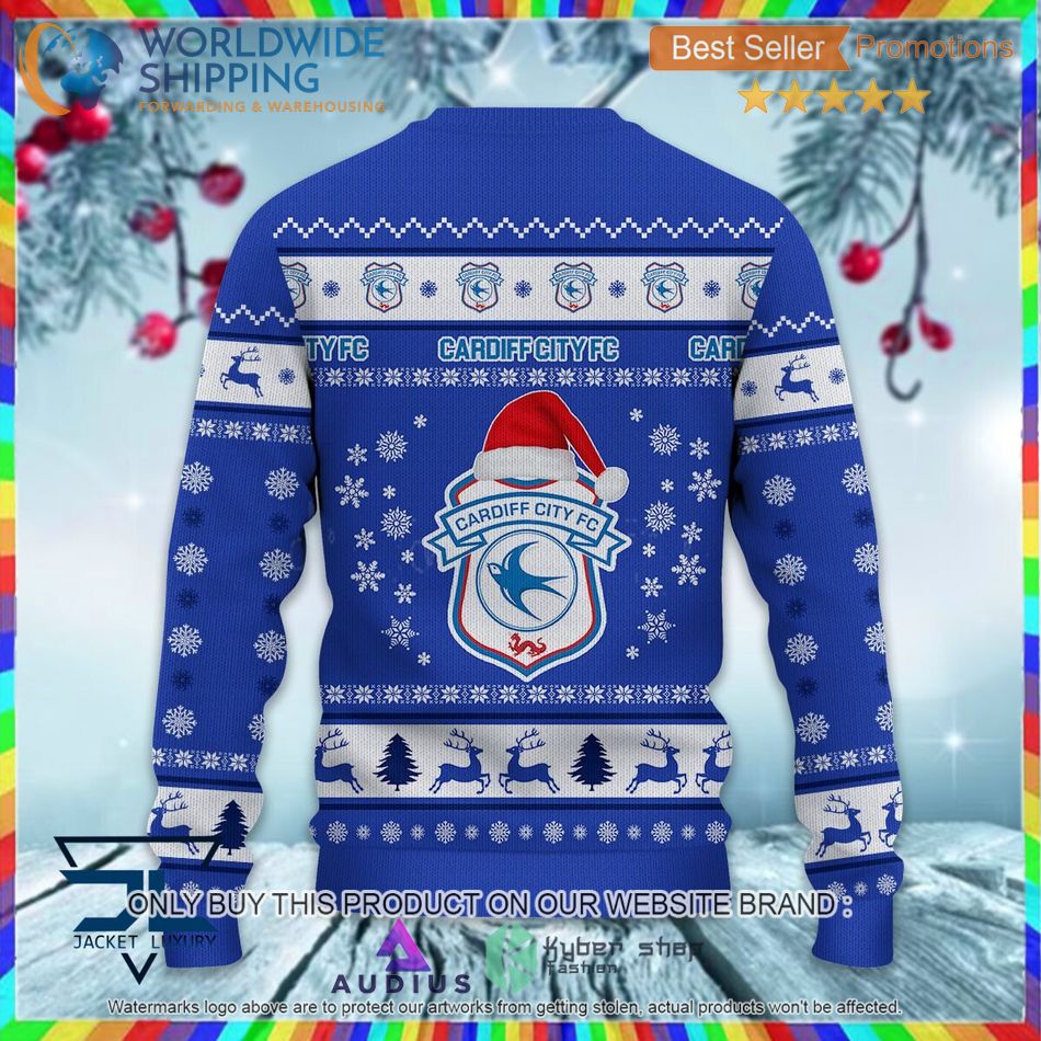 Cardiff City F.C EFL Ugly Christmas Sweater 3 cardiff city f c efl ugly christmas sweater 3 67015