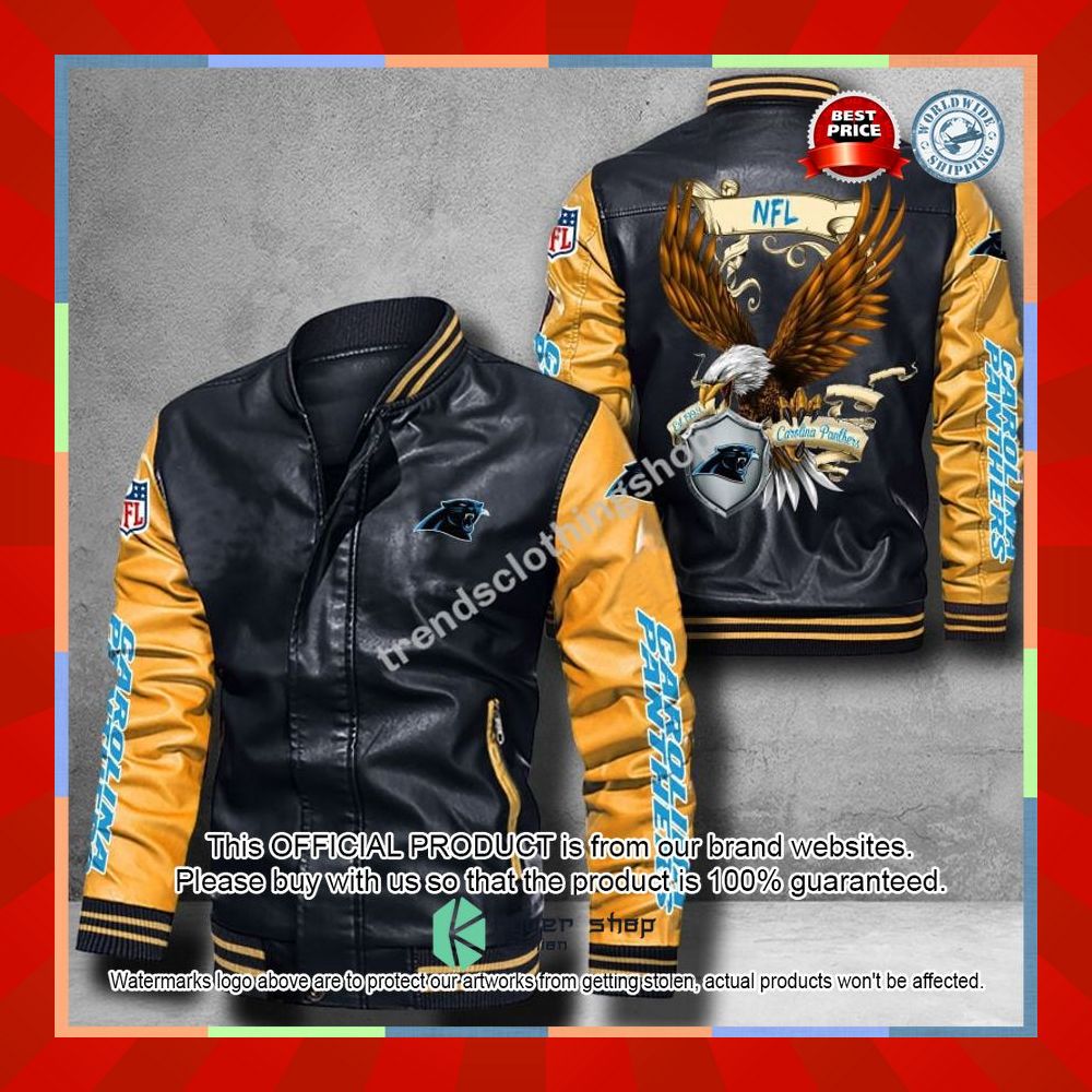Carolina Panthers NFL Eagle Leather Bomber Jacket 12 Carolina Panthers NFL Eagle Leather Bomber Jacket word3
