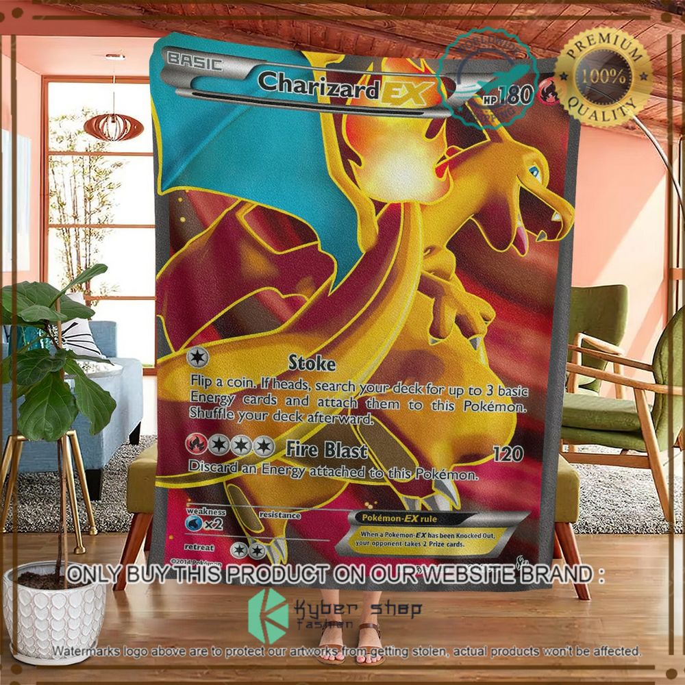 charizard ex flashfire custom pokemon soft blanket 2 5955