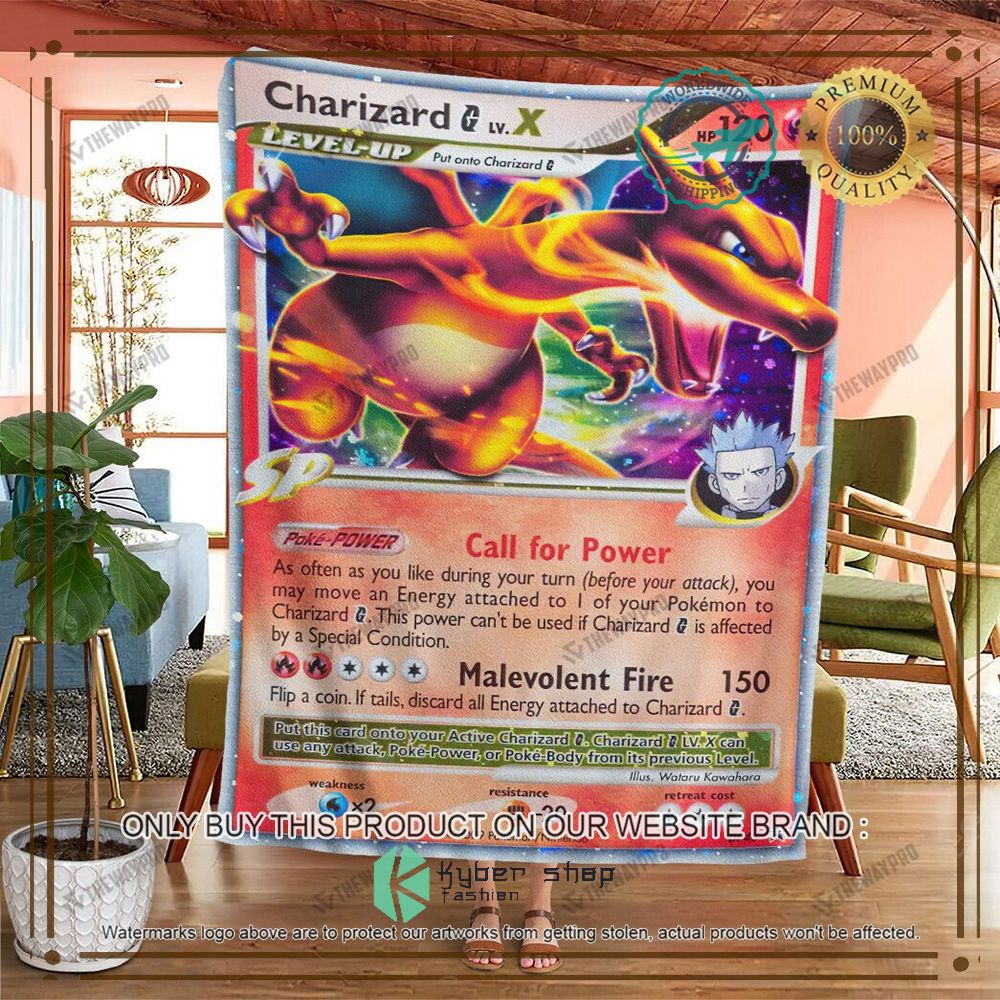 charizard level x diamond pearl anime pokemon blanket 2 5977