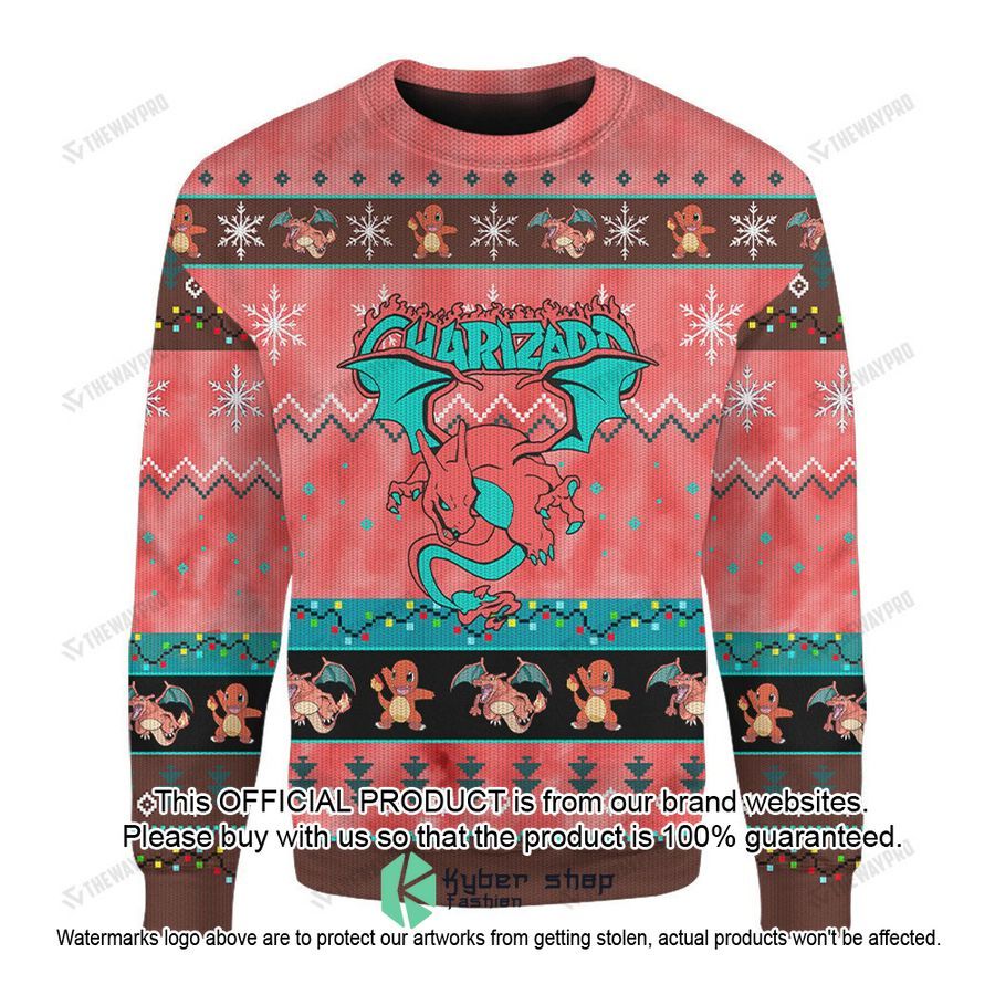Charizard pink Christmas Sweater 7 Charizard pink Christmas Sweater word1