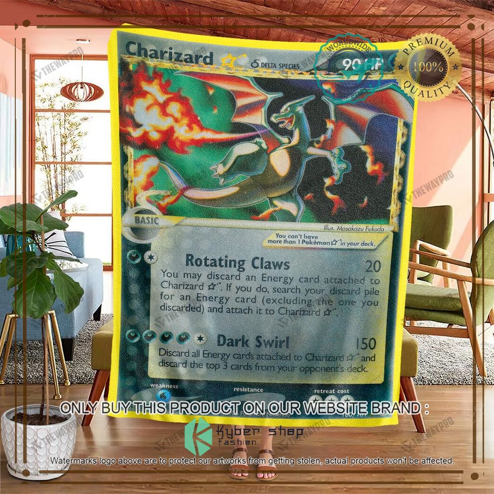 charizard star gold star dragon frontiers anime pokemon blanket 2 5379