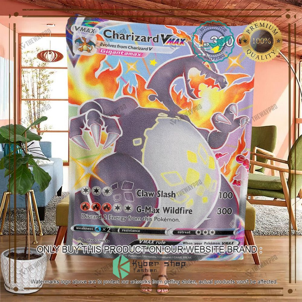 charizard vmax shining fates anime pokemon blanket 2 55883