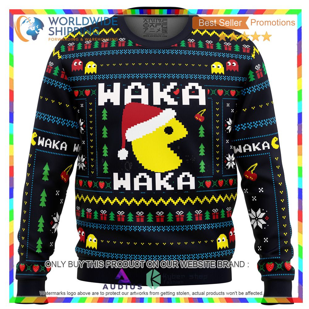 christmas arcade pac man ugly christmas sweater 2 75727