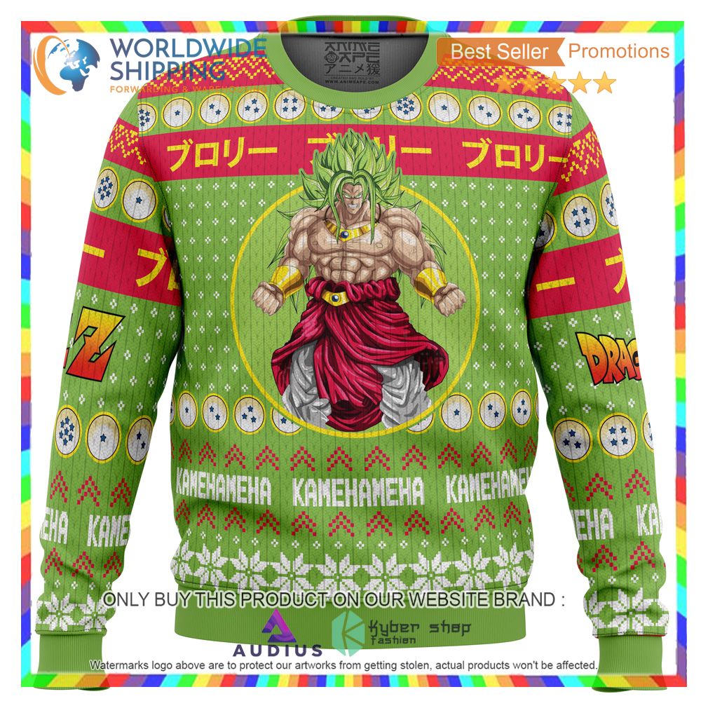 christmas broly dragon ball z ugly christmas sweater 2 89725