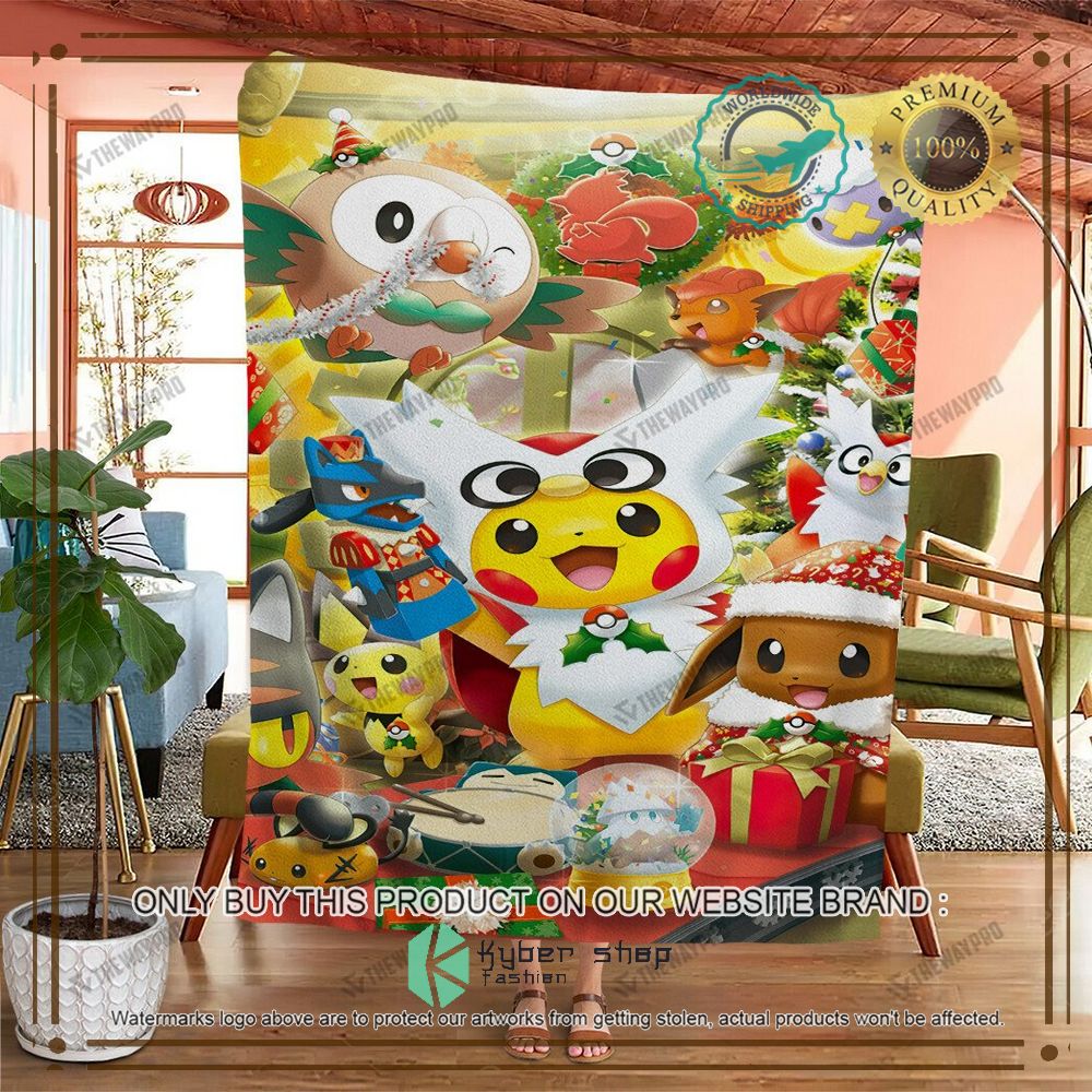 christmas party anime pokemon blanket 2 42671