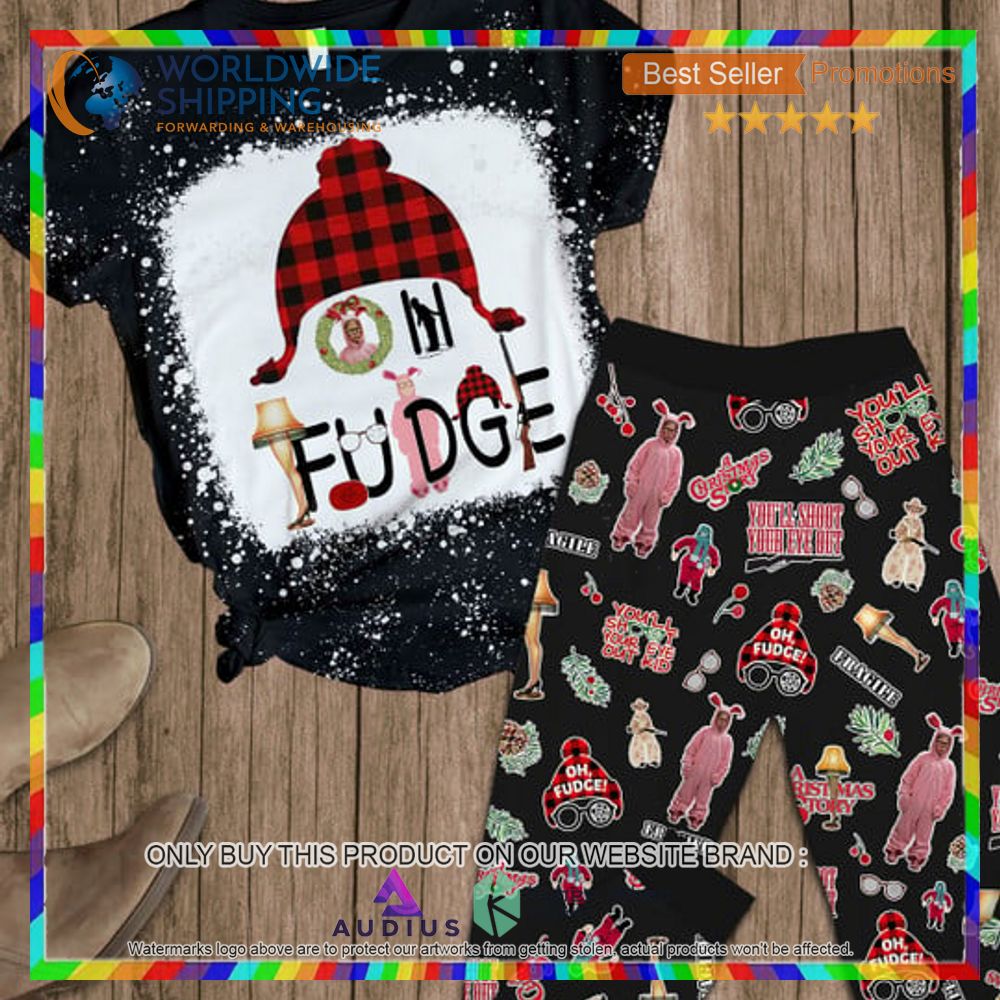 christmas story oh fudge black pajamas set 1 5359