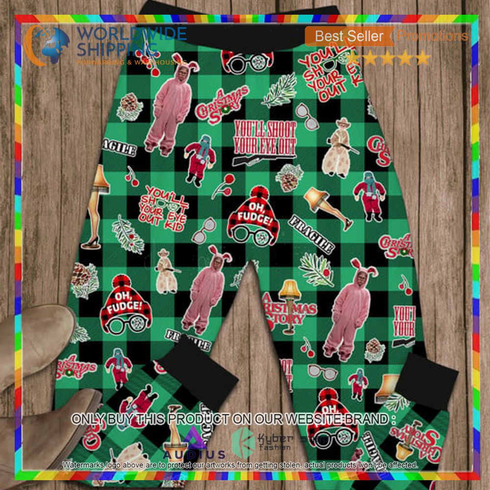 Christmas Story Oh Fudge green Pajamas Set 3 christmas story oh fudge green pajamas set 3 75551