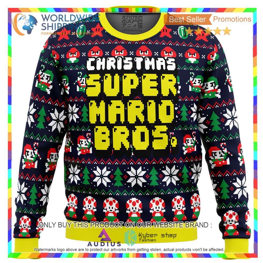 christmas super mario bros ugly christmas sweater 1 97815
