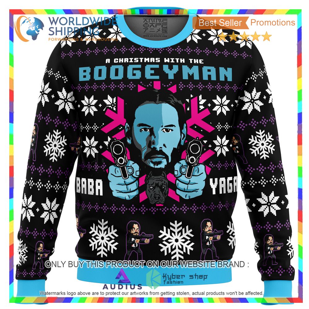 christmas with the boogeyman john wick ugly christmas sweater 1 80138