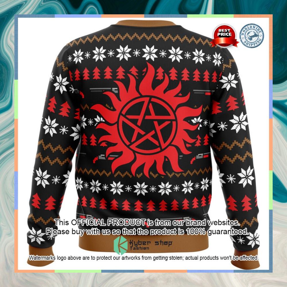 Christmas with the Winchesters Supernatural Christmas Sweater 4