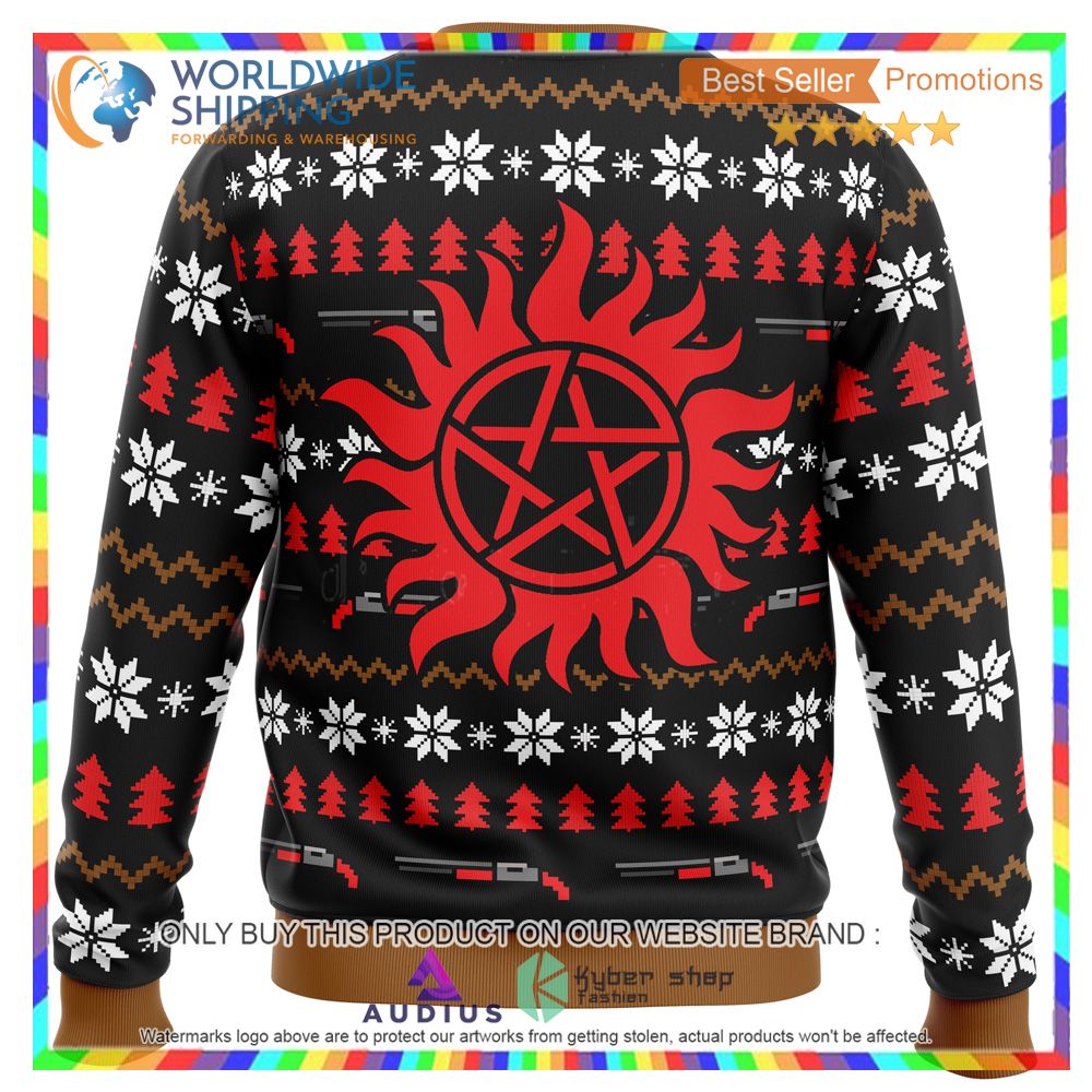 Christmas with the Winchesters Supernatural Ugly Christmas Sweater 3 christmas with the winchesters supernatural ugly christmas sweater 3 45127