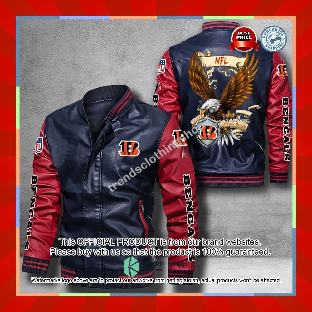 Cincinnati Bengals NFL Eagle Leather Bomber Jacket 10 Cincinnati Bengals NFL Eagle Leather Bomber Jacket word3