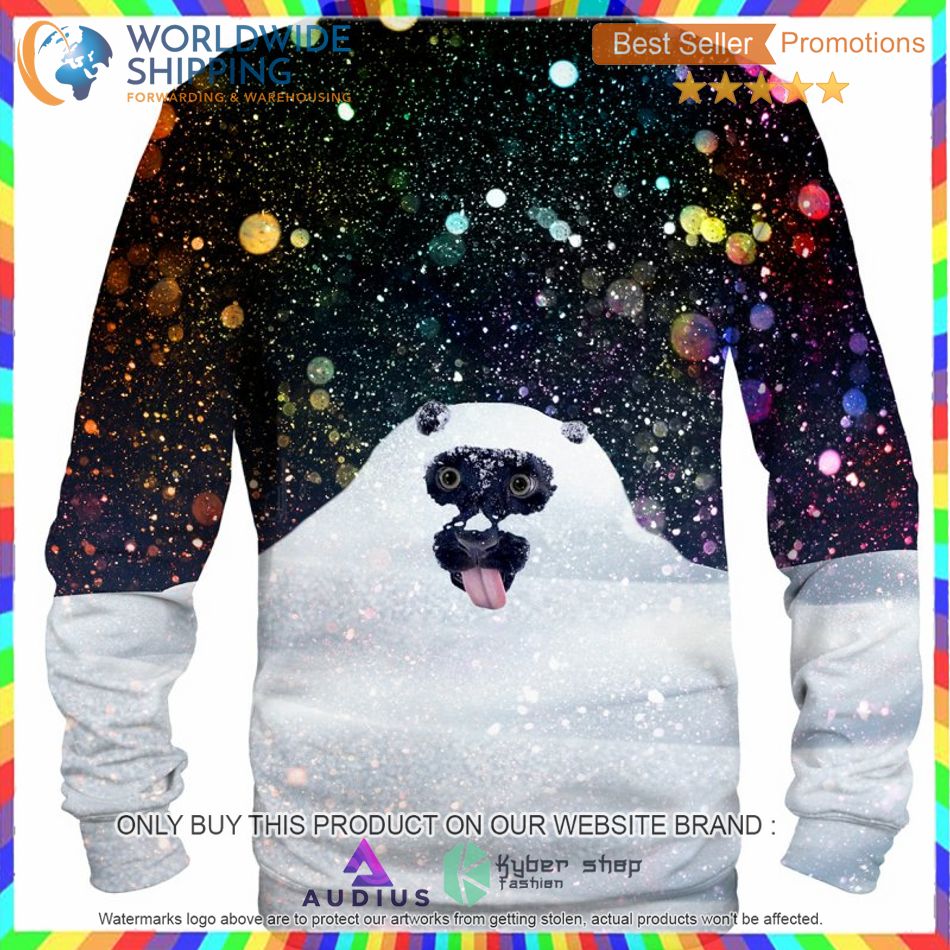 cocaine everywhere let it snow bear black sweater 2 69253