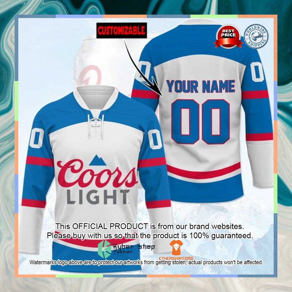 Coors Light Custom Name Hockey Jersey 3 Coors Light Custom Name Hockey Jersey word2