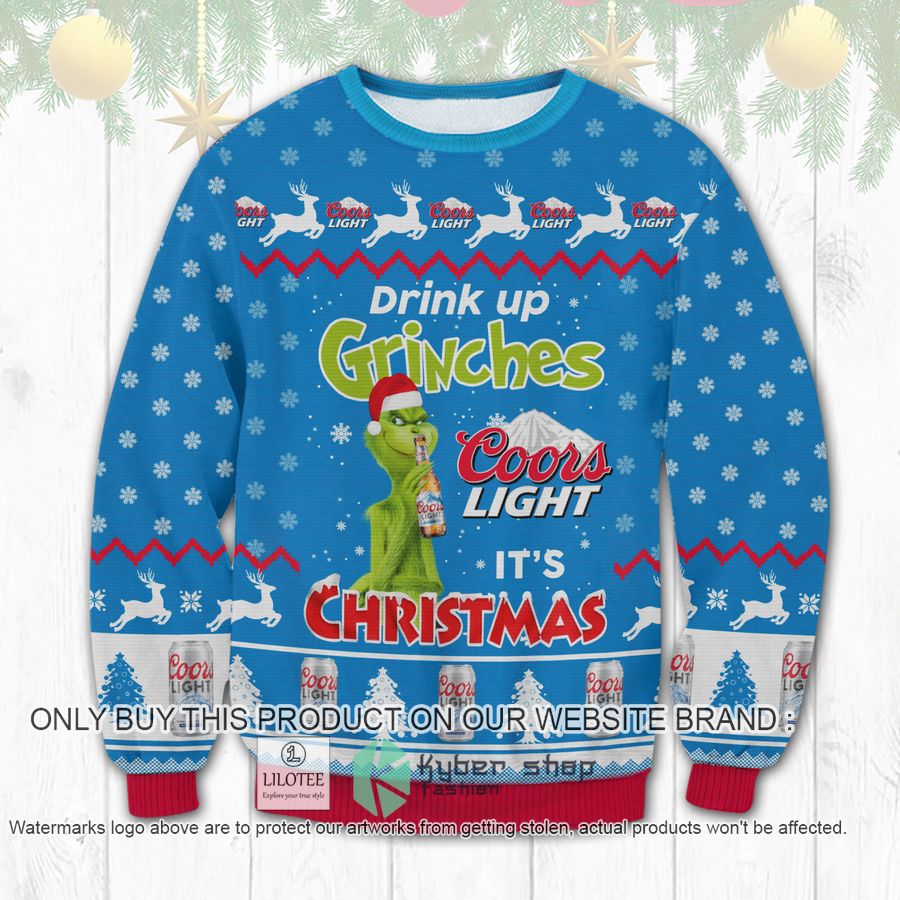 coors light drink up grinches christmas sweater sweatshirt 1 82192