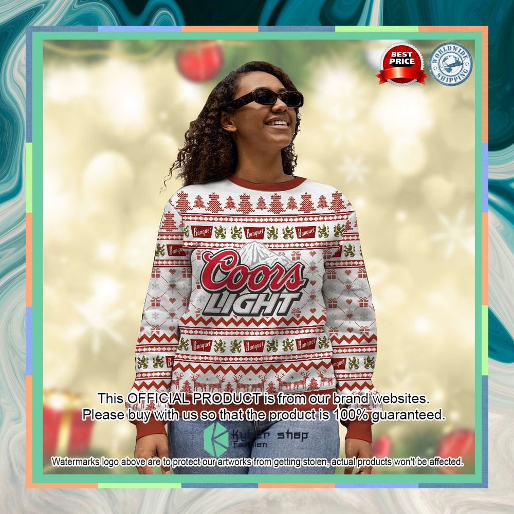 Coors Light white red Christmas Sweater 18