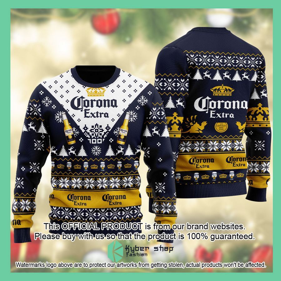 Corona Extra logo blue white Christmas Sweater 22