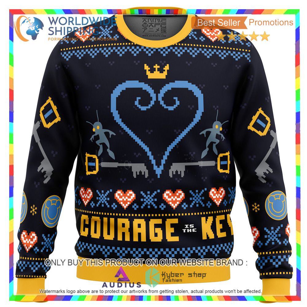 courage is the key kingdom hearts ugly christmas sweater 2 21645