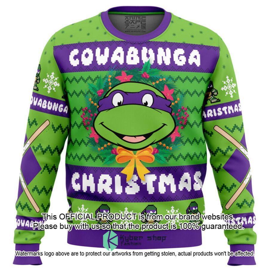 Cowabunga Donatello Christmas Teenage Mutant Ninja Turtles Christmas Sweater word1