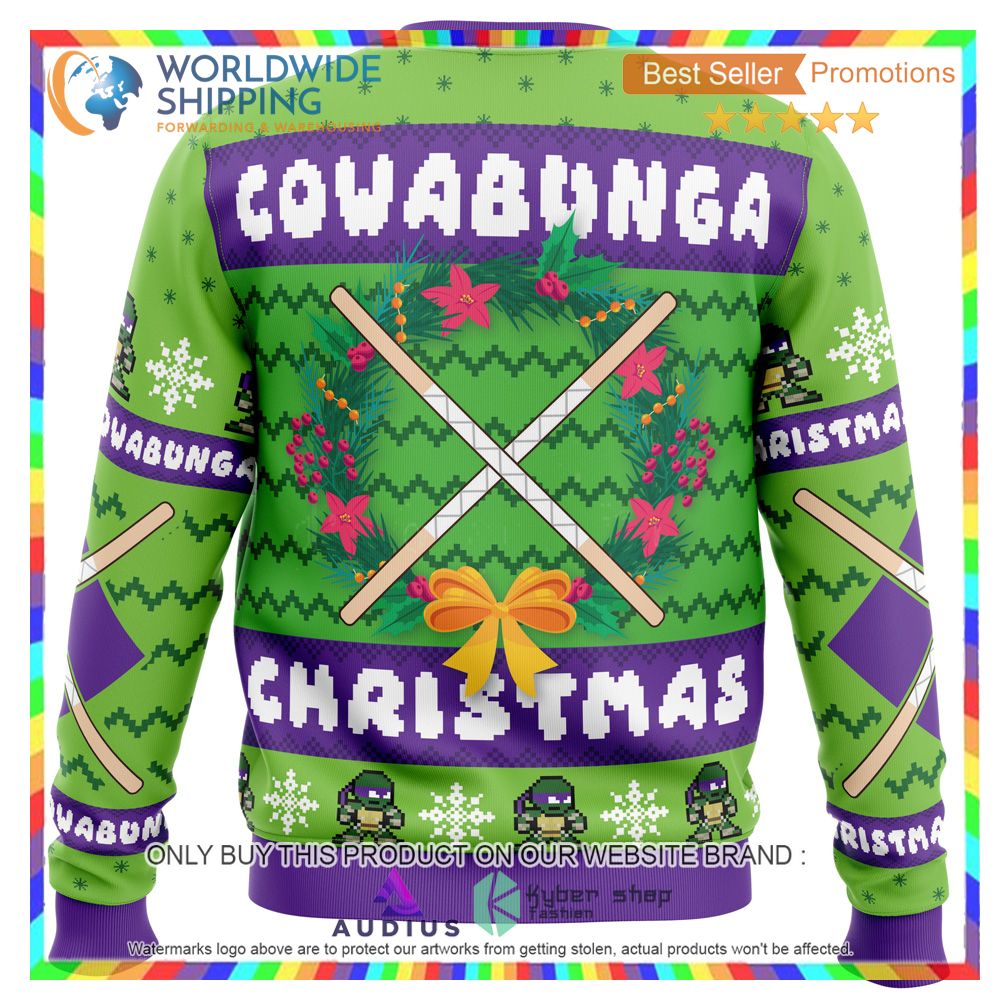 Cowabunga Donatello Christmas Teenage Mutant Ninja Turtles Ugly Christmas Sweater 3 cowabunga donatello christmas teenage mutant ninja turtles ugly christmas sweater 3 67928