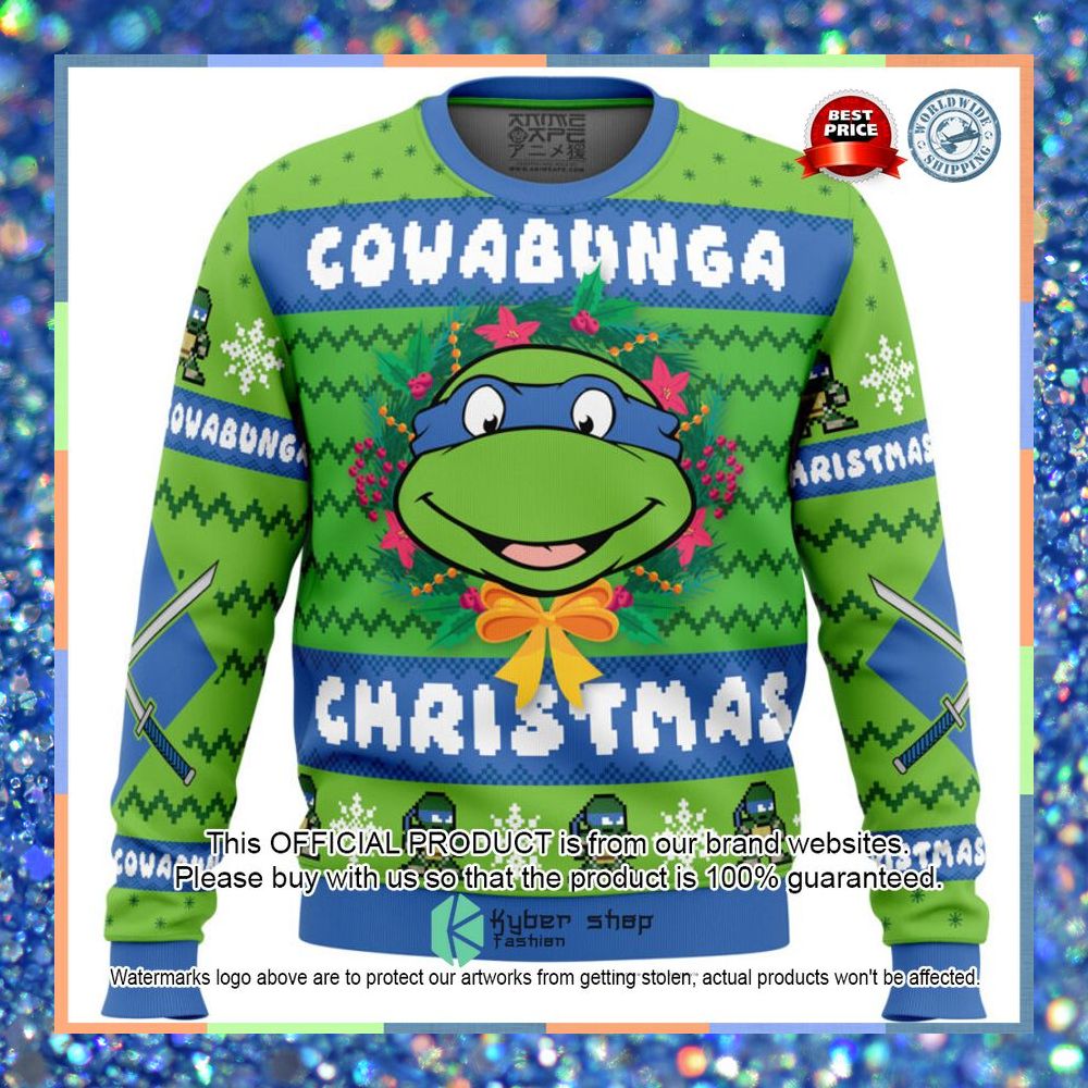 Cowabunga Leonardo Christmas Teenage Mutant Ninja Turtles Christmas Sweater 5
