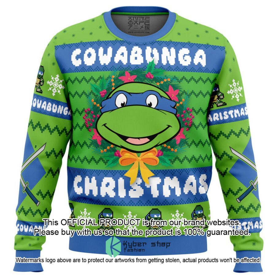 Cowabunga Leonardo Christmas Teenage Mutant Ninja Turtles Christmas Sweater 15