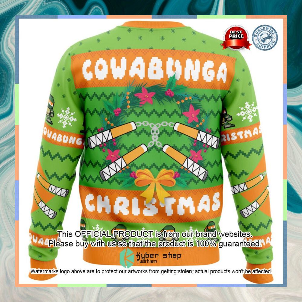 Cowabunga Michaelangelo Christmas Teenage Mutant Ninja Turtles Christmas Sweater 4