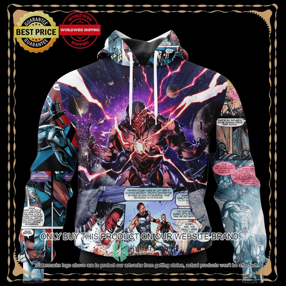 cyborg dc comics universe comic page hoodie hoodie mask 1 2057