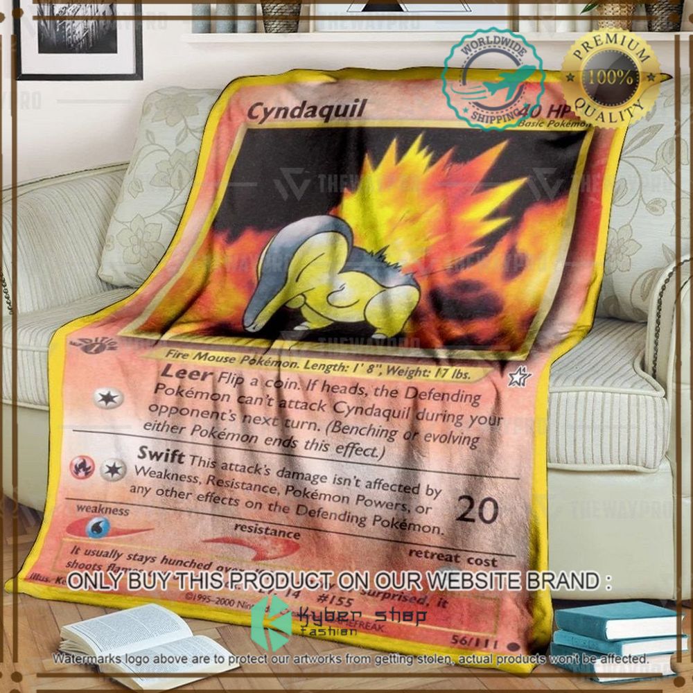 cyndaquil 1st edition leer custom pokemon soft blanket 1 74536